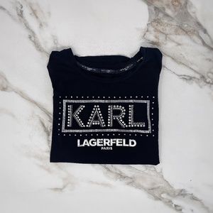 Karl Lagerfeld Black Short-Sleeve Shirt